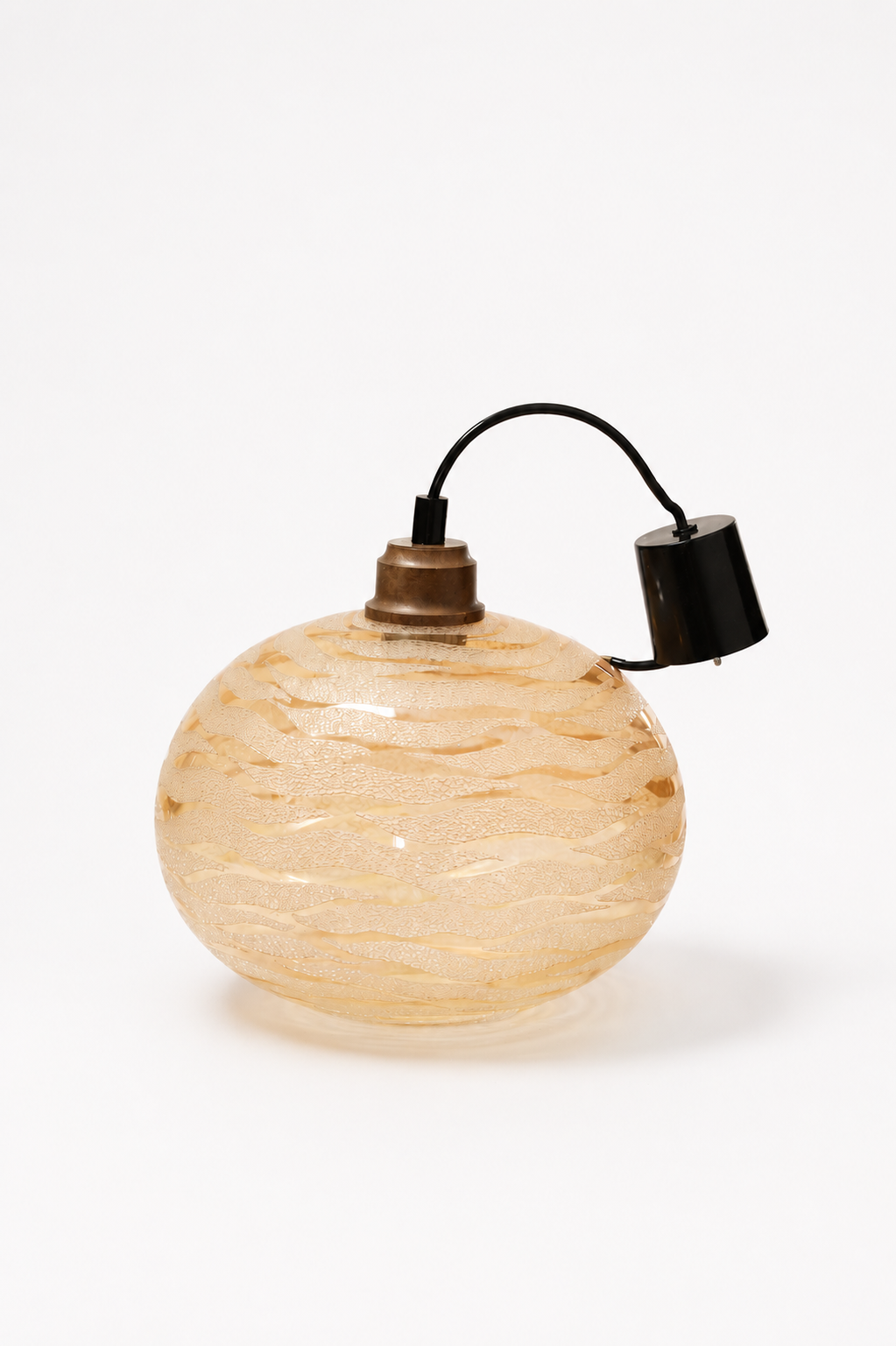 Szklana lampa sufitowa, lata 70