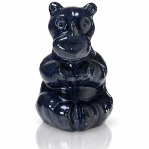 Ceramiczna, szkliwiona figurka Hipopotam