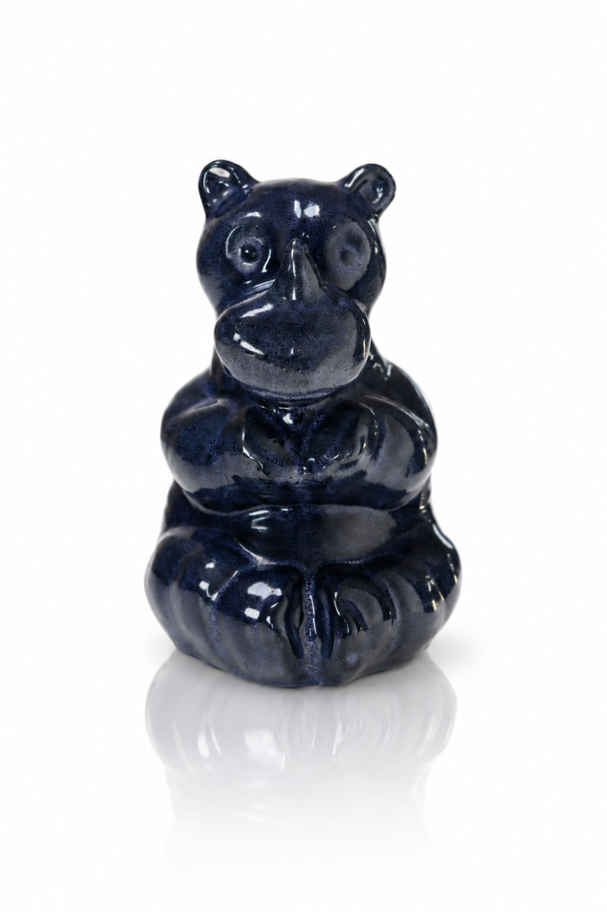 Ceramiczna, szkliwiona figurka Hipopotam