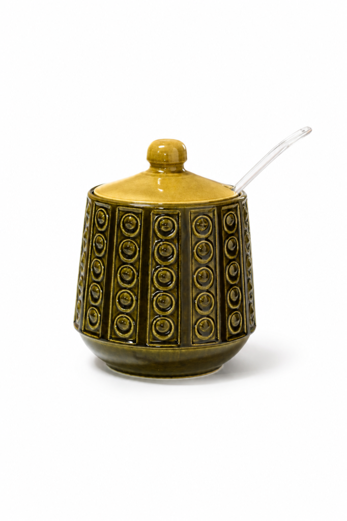 Ceramiczny pojemnik z łyżką Jasba