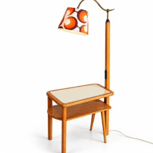 Lampa podłogowa ze stolikiem, lata 60te