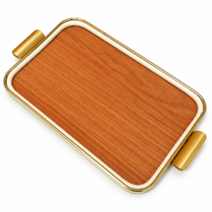 Prostokątna taca z laminatu mid century