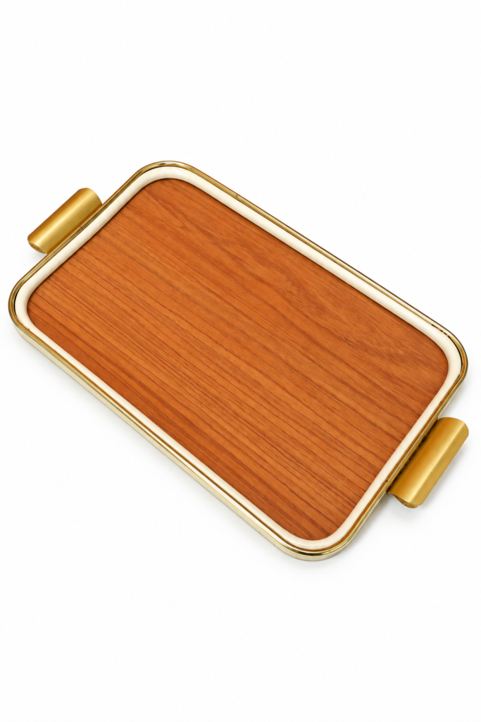 Prostokątna taca z laminatu mid century