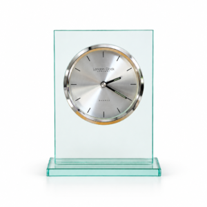 Zegar na szklanej podstawie London Clock