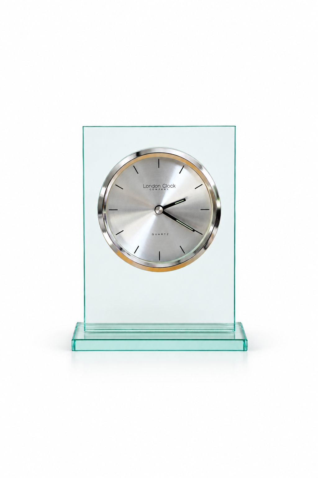 Zegar na szklanej podstawie London Clock
