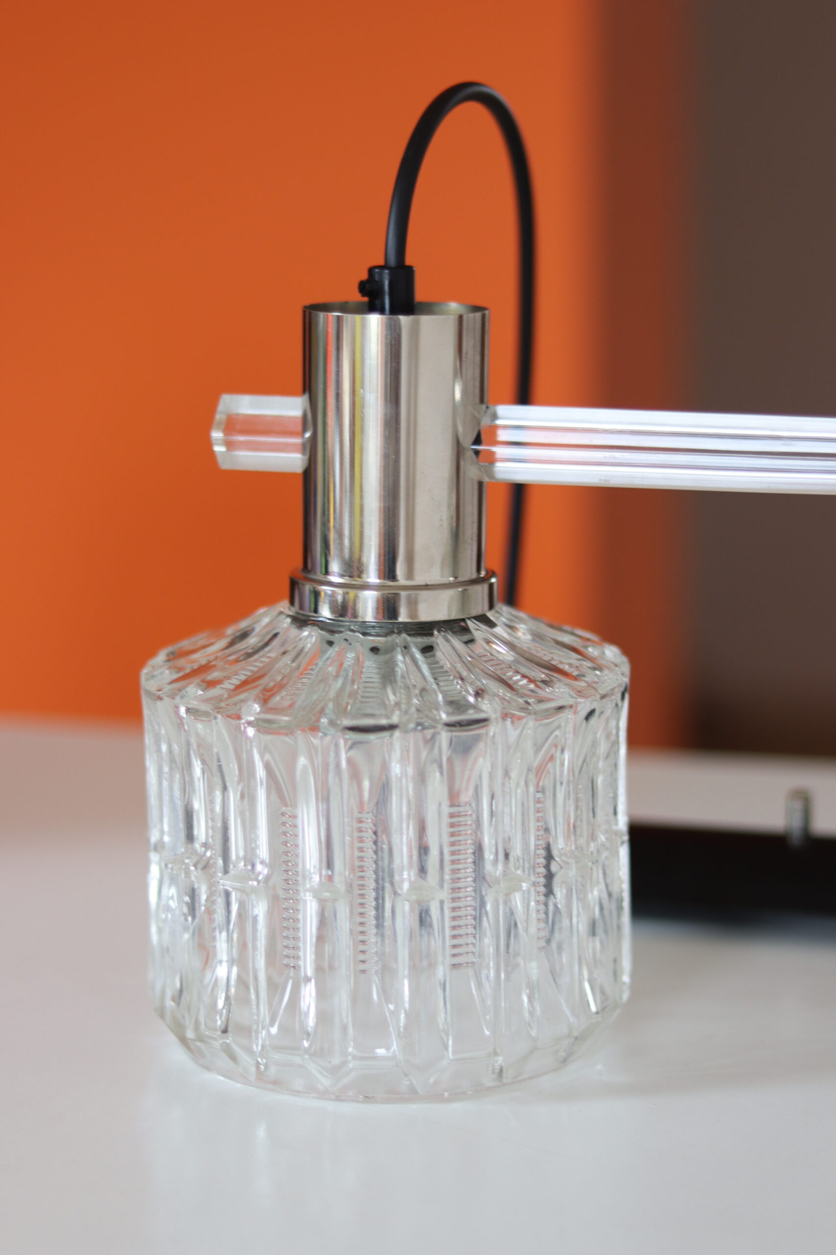 Lampa sufitowa szkło i akryl, lata 70 - obrazek 3