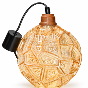 Lampa wisząca z miodowym kloszem, lata 70