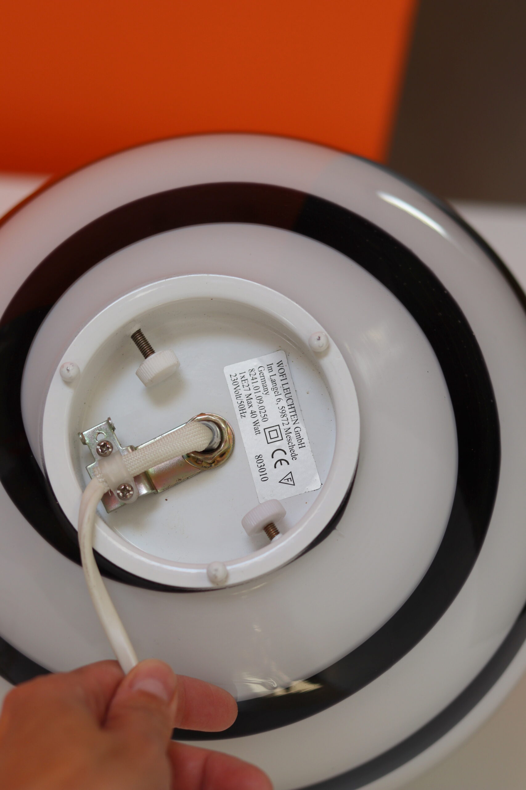 Szklana lampa kula Zebra Wofi Leuchten - obrazek 5