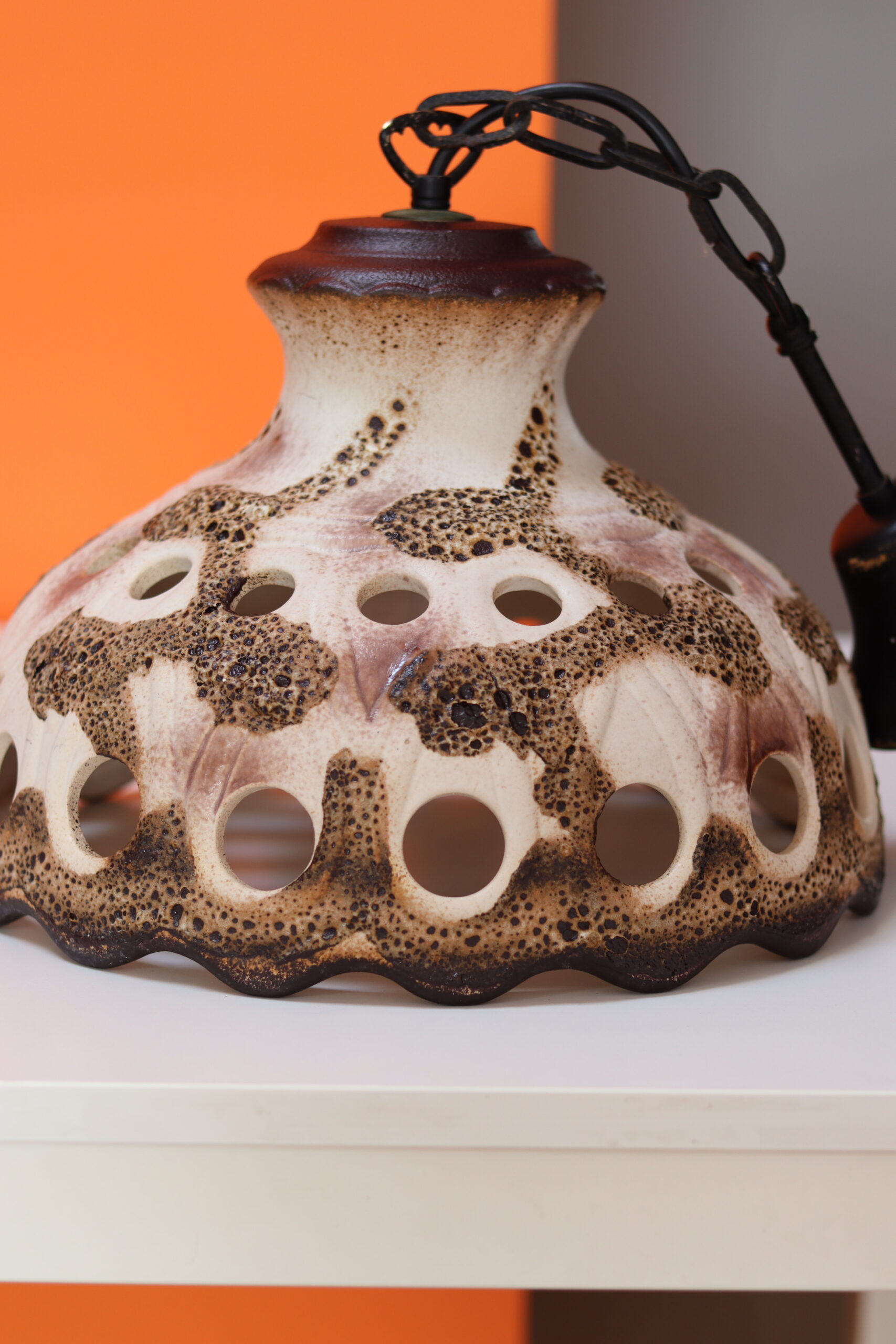Ceramiczna lampa wisząca lata 60 / 70 - obrazek 3