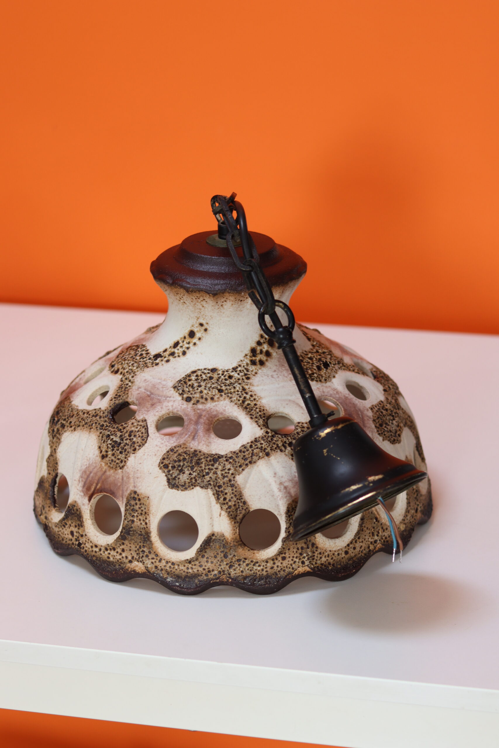 Ceramiczna lampa wisząca lata 60 / 70 - obrazek 5
