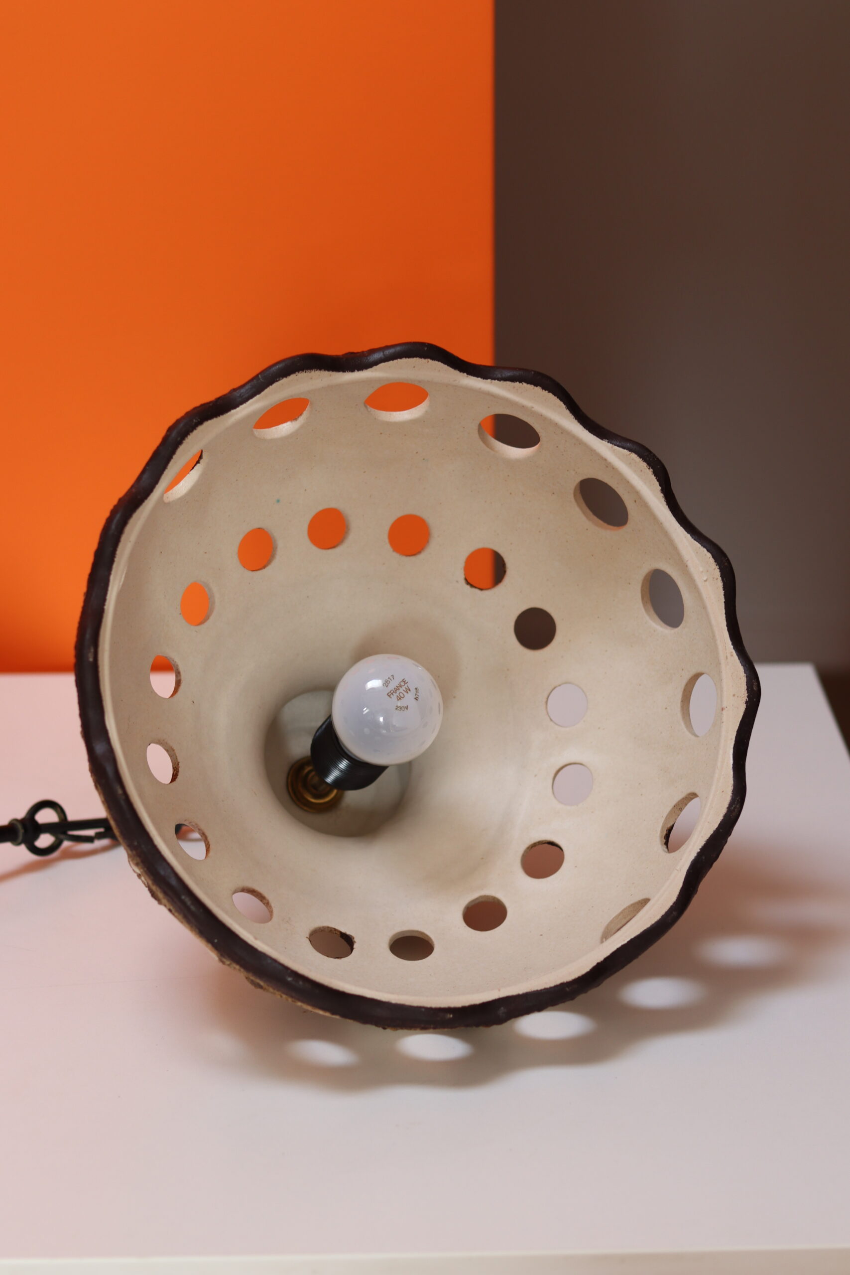 Ceramiczna lampa wisząca lata 60 / 70 - obrazek 9