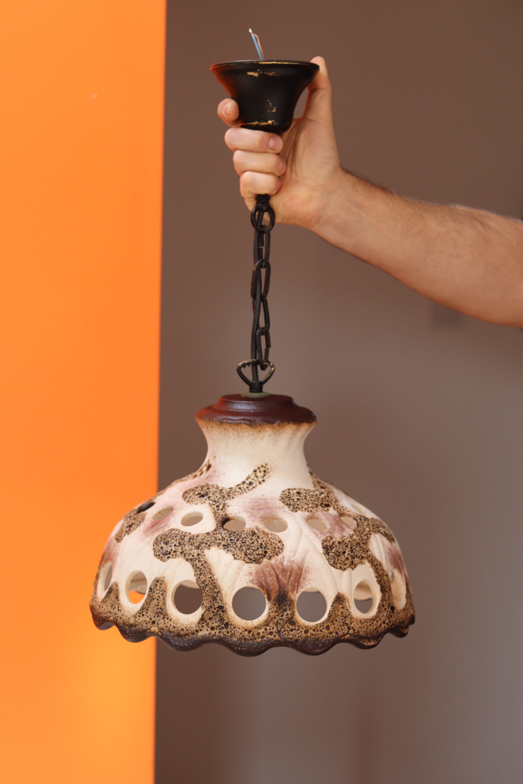 Ceramiczna lampa wisząca lata 60 / 70 - obrazek 11