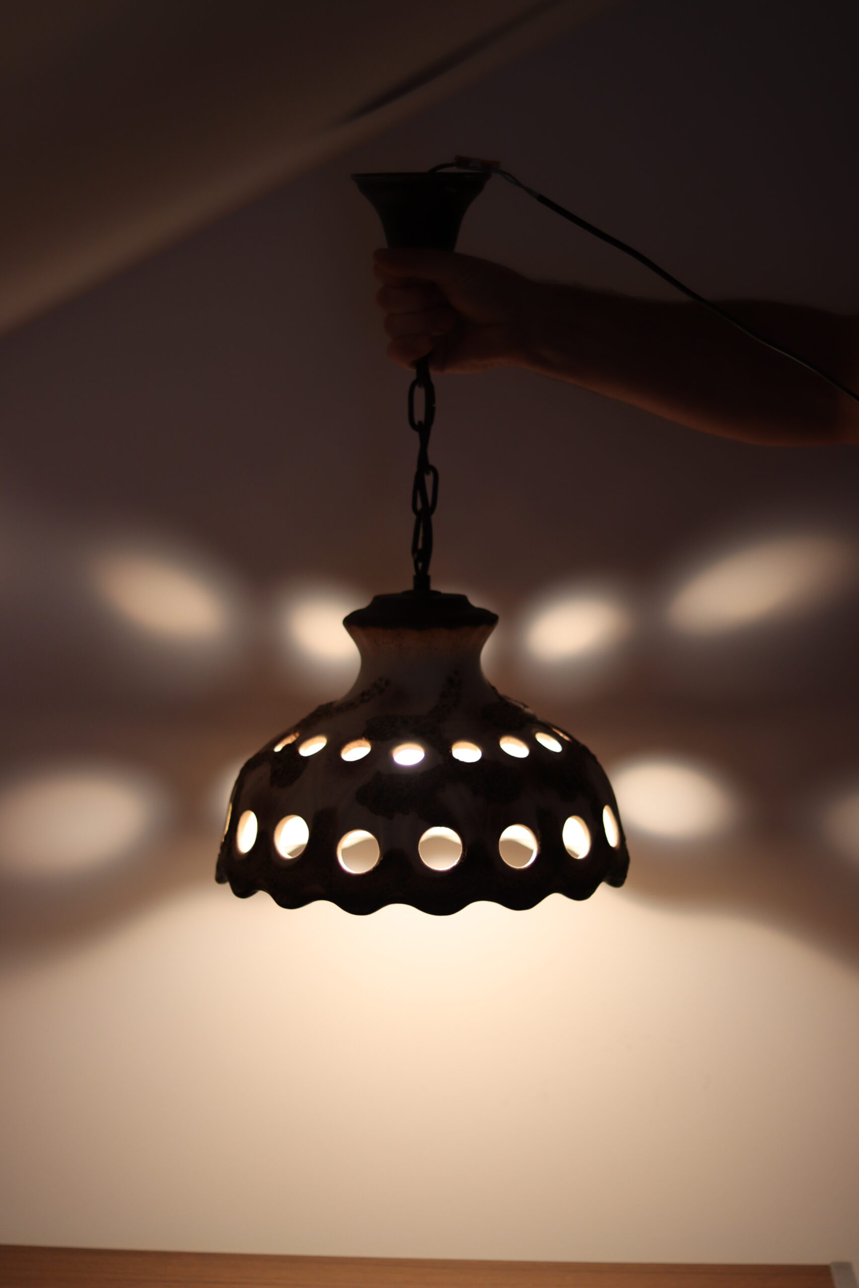 Ceramiczna lampa wisząca lata 60 / 70 - obrazek 2